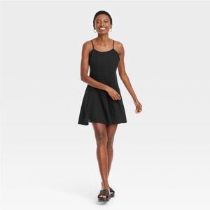 A New Day Black Linen low back dress